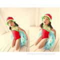 2015 Baby girls swim suit watermalon swim suit girls swimming suit red and green swimsuit with hat